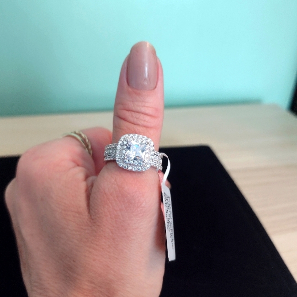NWT Bella Luce 2.18ctw Rhodium Over Sterling Silver Set Of Three Rings